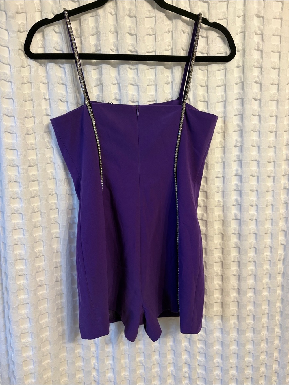 Nasty Gal Purple Rhinestone-Trim Strapless Romper - Picture 2 of 3